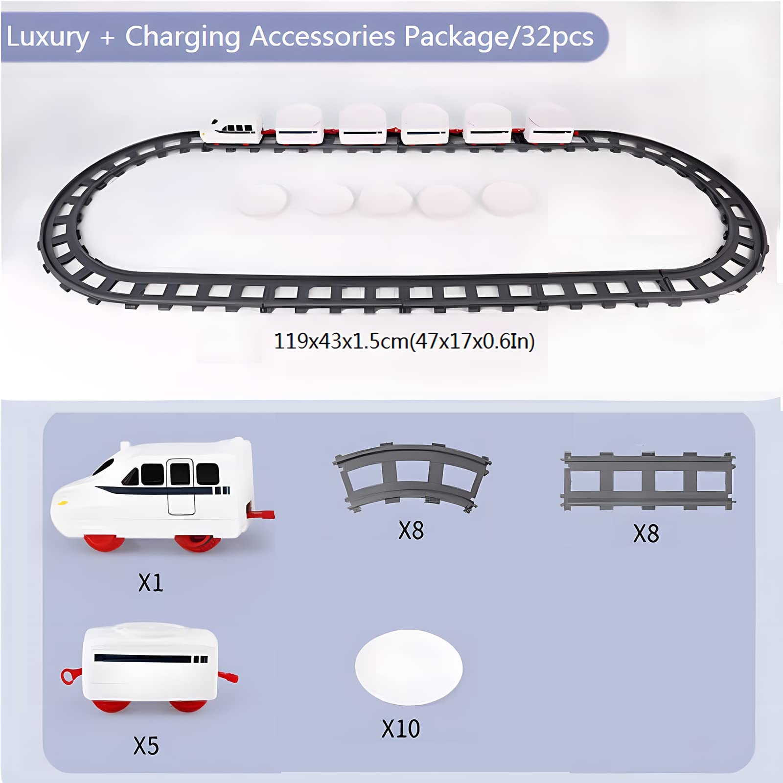 Sushi Train,for Children Food Train for Table,Sushi Train for Table,for Dining Table consisting of Five Carriages Food Train,Track Length 273cm Battery Powered (Note: no Batteries)