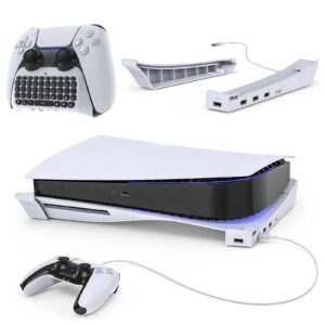 meneea wireless controller keyboard &horizontal stand with 4-port usb hub for playstation 5