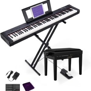 Starfavor 88 Key Digital Piano Beginner Electric Keyboard & Starfavor Piano Bench Adjustable