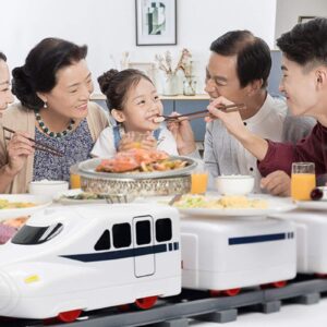 Sushi Train,for Children Food Train for Table,Sushi Train for Table,for Dining Table consisting of Five Carriages Food Train,Track Length 273cm Battery Powered (Note: no Batteries)