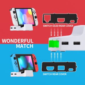 eXtremeRate AiryDocky DIY Kit White Replacement Case for Nintendo Switch Dock, Redesigned Portable Mini Dock Shell Cover for Nintendo Switch OLED - Shells Only, Dock & Circuit Board Chip NOT Included