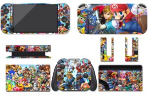 sadskins full wrap skin for switch oled anime, protector skin cover matte vinyl decal stickers（only switch oled）