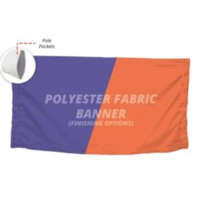 BannerBuzz Custom Polyester Fabric Banner, 230 GSM with Pole pockets, Single Sided Print, 1440 DPI Dye Sublimation Printing, Multi-purpose for Outdoor and Indoor Advertising (8’ W x 4’ H)