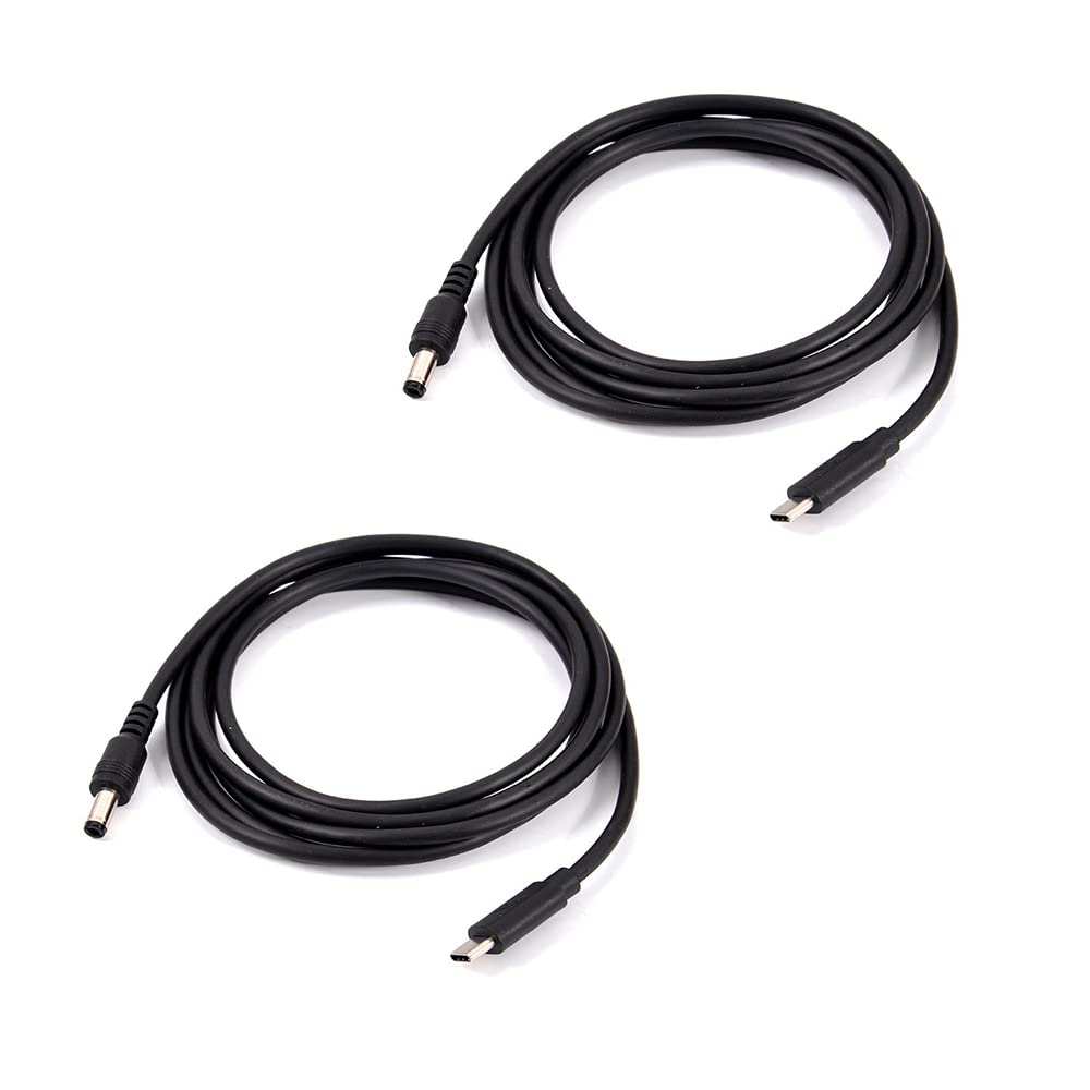 Euogeudel 2PCS 3.3ft PD 12V 3A Trigger USB Type C Male Input to DC 5.5 x 2.5mm Male Power Cable