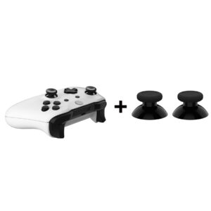 eXtremeRate Black Thumbsticks + Replacement Buttons for Xbox One S, Xbox One X Controller