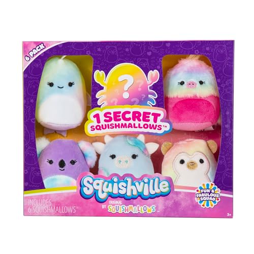 Squishville by Original Squishmallows Garden Squad Plush - Six 2-Inch Squishmallows Plush Including Elysa, Ludwig, Rayford, Rutabaga, Sakina, and 1 Surprise - Toys for Kids