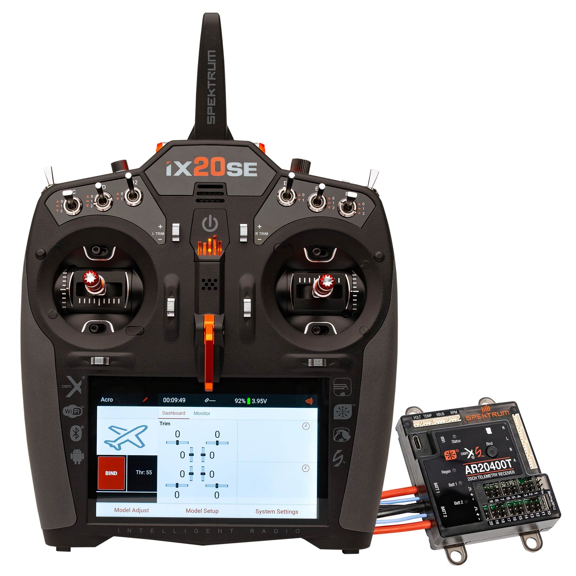 Spektrum iX20SE Transmitter Combo w/ AR20400T PowerSafe RX SPMR20110C Radios 10+ Channel Aircraft 2.4