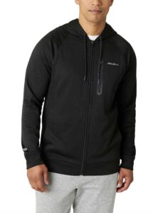 eddie bauer men’s performance full zip hoodie | mens full zip performance hoodie - black large