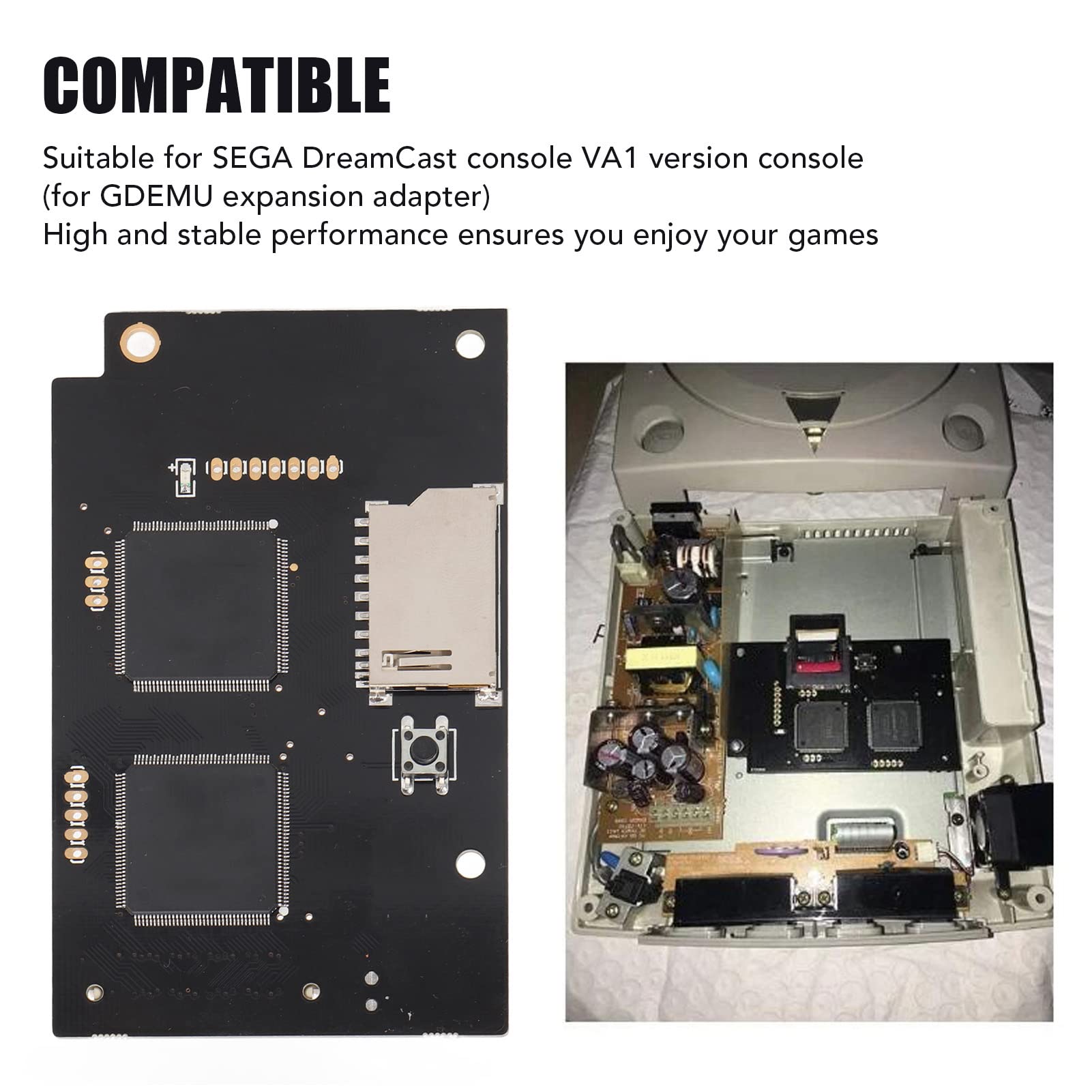 Replacement Optical Drive Simulation Board for GDEMU V5.15b, for Dreamcast Gaming VA4 Optical Drive Board, with Remote Storage Card Mount Kit