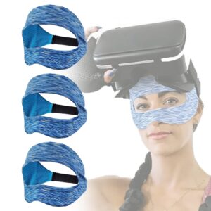 3 pack vr sweatband mask cover, adjustable vr eye mask cover breathable sweat protection vr face cover wearable vr accessories (color : blue)