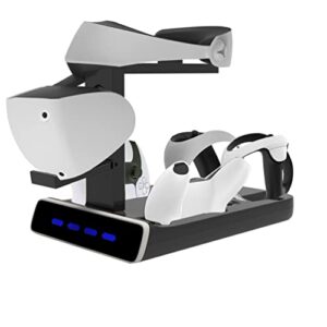 HikTop for PSVR2 PS5 Controllers Charging Station, VR Headset Bracket Storage Stand for PS VR2 Move Showcase