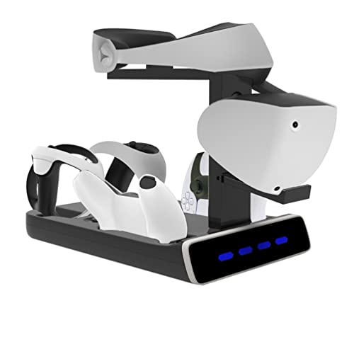 HikTop for PSVR2 PS5 Controllers Charging Station, VR Headset Bracket Storage Stand for PS VR2 Move Showcase