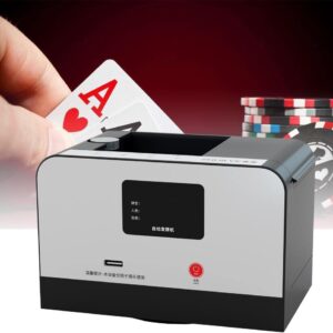 Intelligent Card Dealer Machine, 360°Rotating Fully Automatic Card Dealer Robot Poker Machine, Maximum Deal 2 Decks, Playing Card Shuffler for 2-8 People Game, No Shuffle Function