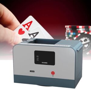 intelligent card dealer machine, 360°rotating fully automatic card dealer robot poker machine, maximum deal 2 decks, playing card shuffler for 2-8 people game, no shuffle function