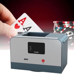 Intelligent Card Dealer Machine, 360°Rotating Fully Automatic Card Dealer Robot Poker Machine, Maximum Deal 2 Decks, Playing Card Shuffler for 2-8 People Game, No Shuffle Function