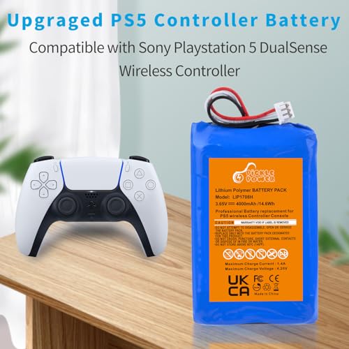 Pickle Power PS5 Controller Battery, 2 Pack 4000mAh LIP1708 Battery for Sony PS5 PlayStation 5 DualSense CFI-ZCT1W Wireless Controller