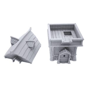 EnderToys Fishing Village Tower by Makers Anvil, 3D Printed Tabletop RPG Scenery and Wargame Terrain for 28mm Miniatures