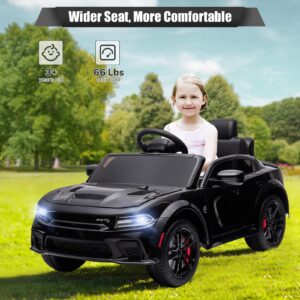 YOFE Electric Car for Kids,12V 7A Battery Powered Kids Electric Vehicle for Boys & Girls,Licensed Dodge Charger Ride on Toys with Remote Control,MP3,USB,Bluetooth,LED Light