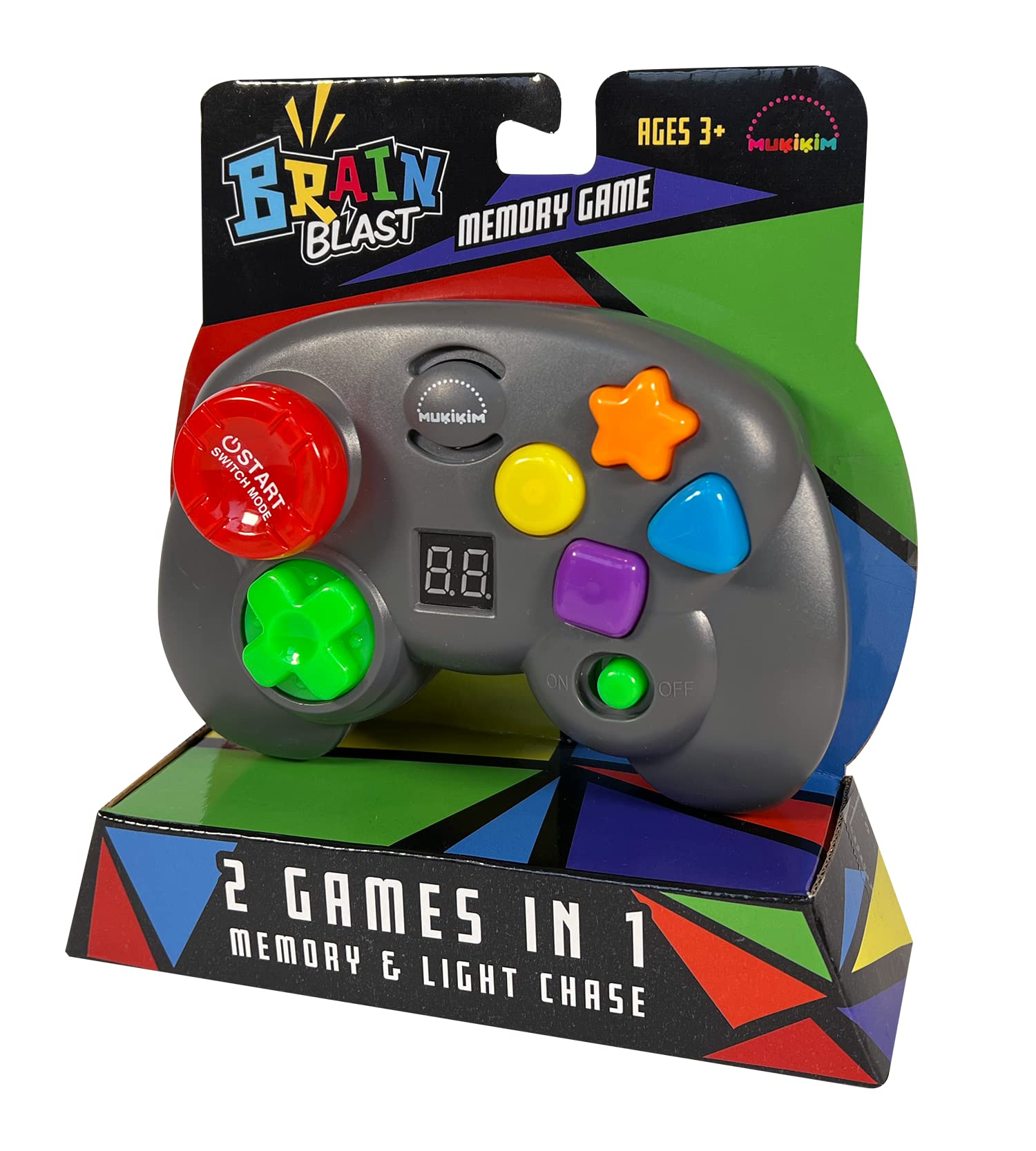 Brain Blast - Memory & Light Chase 2 Games in 1. Exciting & Unique Electronic Handheld Game for Kids Ages 3+. Challenge Yourself to Repeat The Patterns & Advance to Higher Levels!