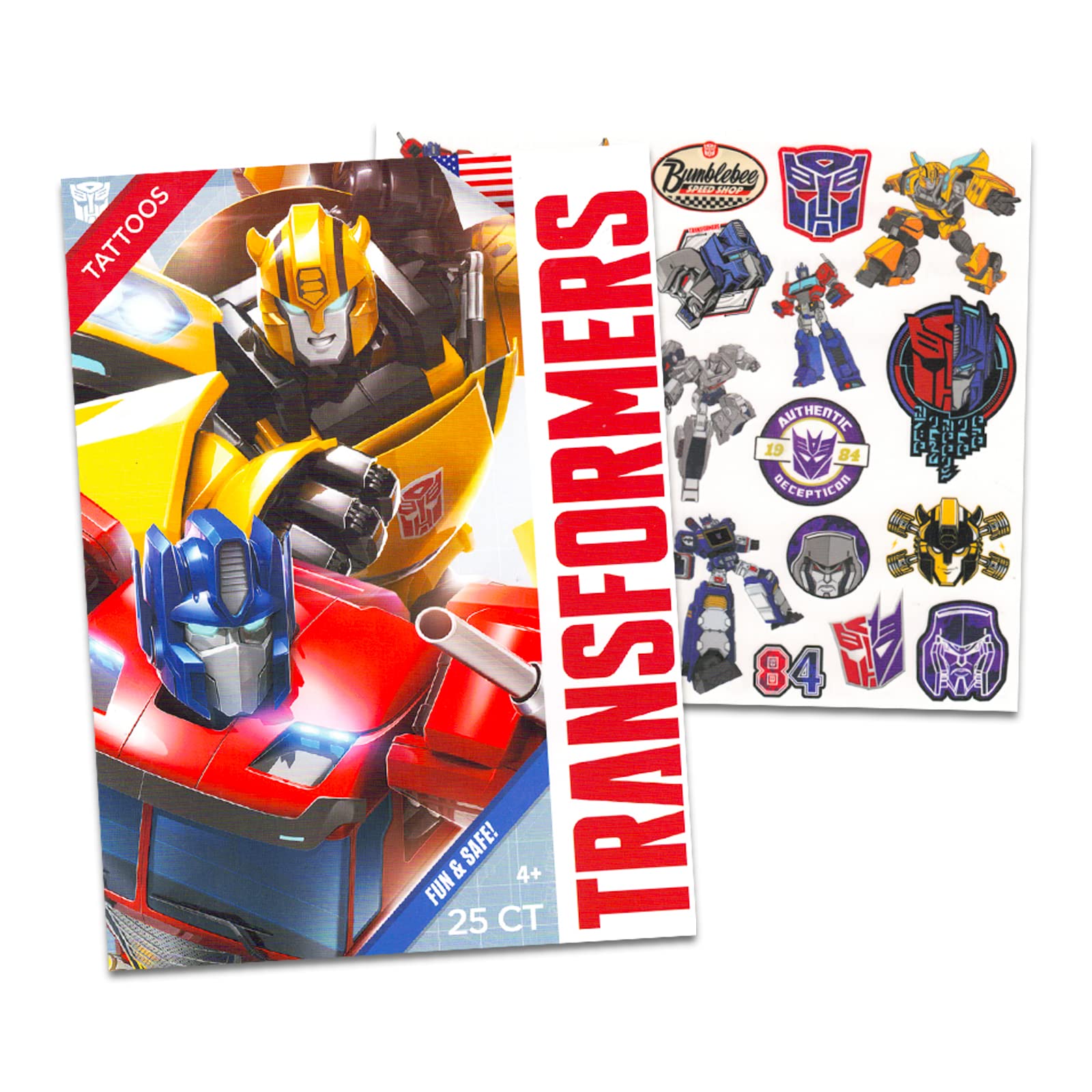 Transformers Toys Mini Figurines Set - 4 Pk Bundle with Transformers Action Figures with Transformers Rescue Bots Stickers | Transformers Easter Basket Fillers, Party Favors