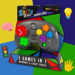 Brain Blast - Memory & Light Chase 2 Games in 1. Exciting & Unique Electronic Handheld Game for Kids Ages 3+. Challenge Yourself to Repeat The Patterns & Advance to Higher Levels!