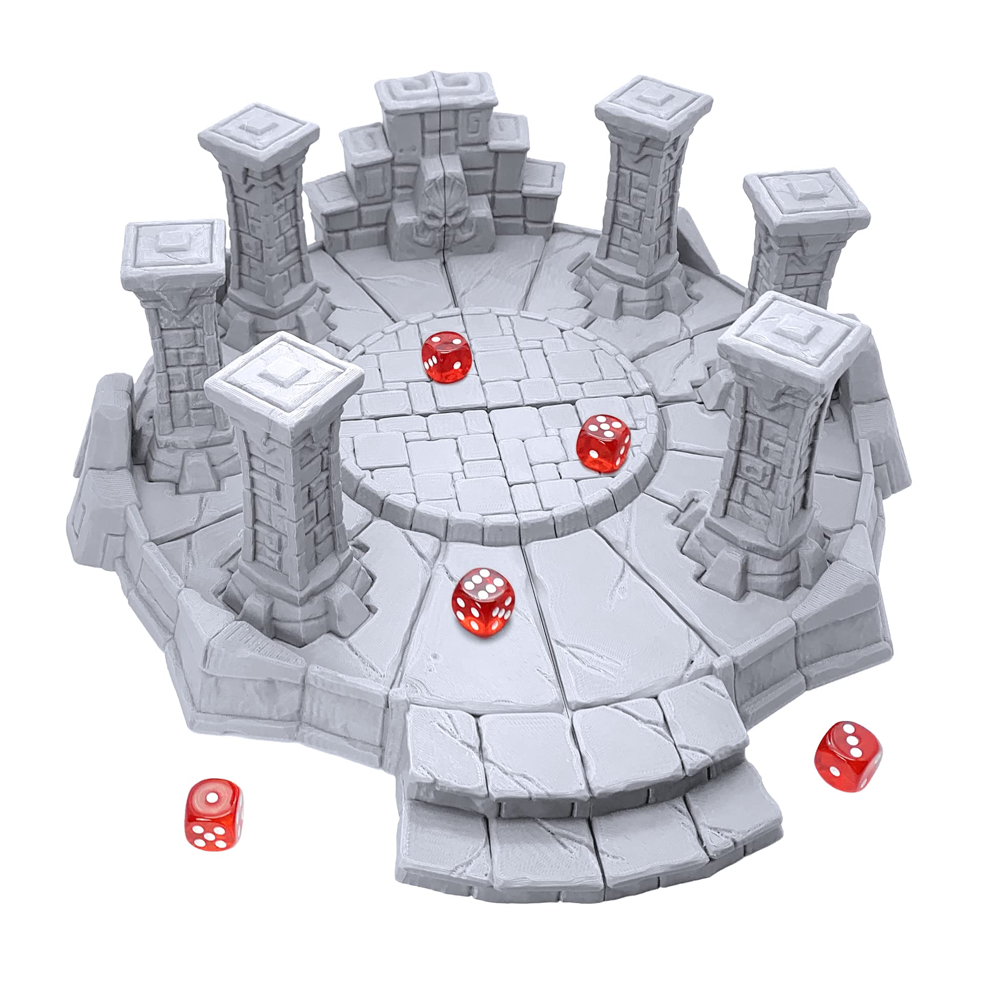 EnderToys Forgotten Circular Temple by Makers Anvil, 3D Printed Tabletop RPG Scenery and Wargame Terrain for 28mm Miniatures