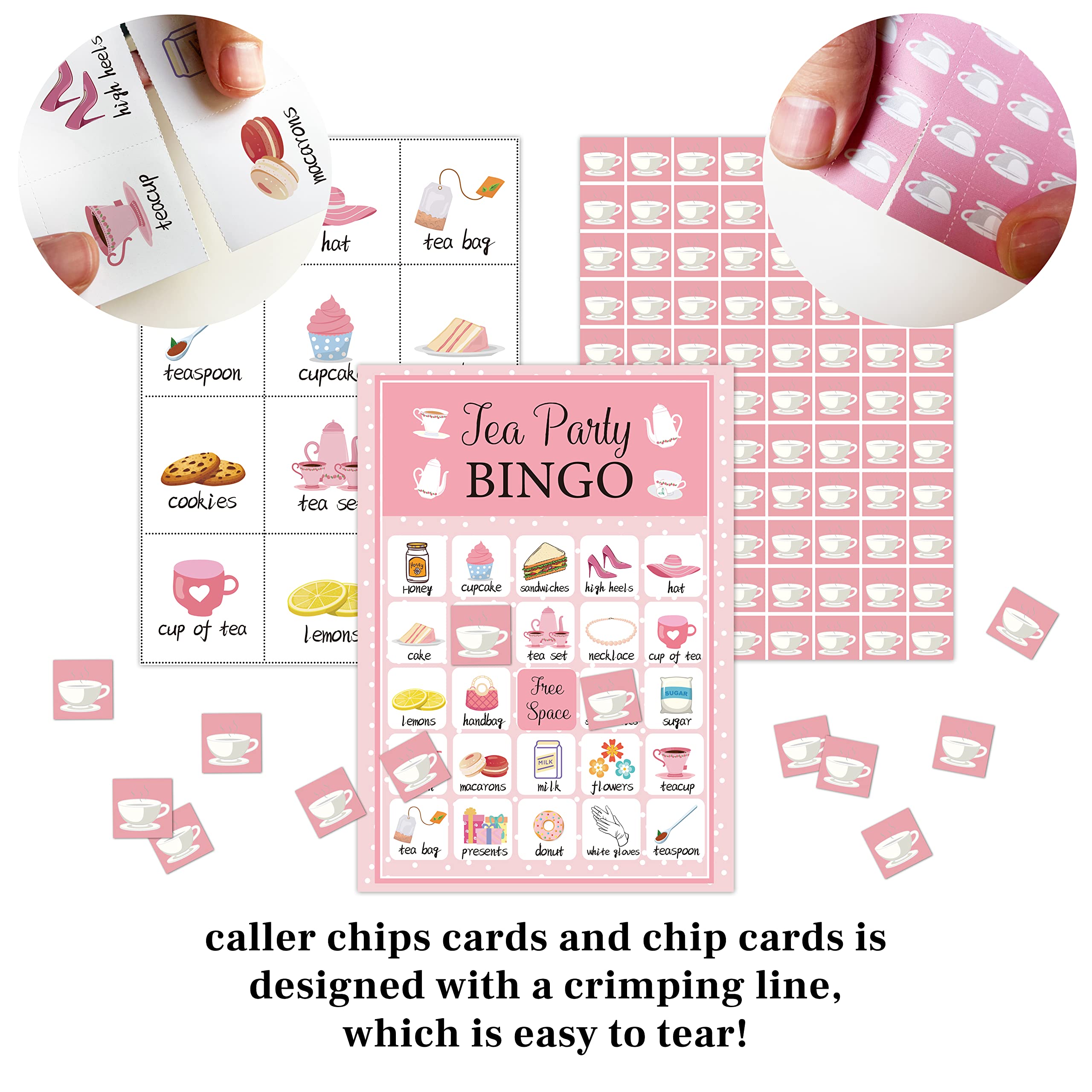 Zodvery Tea Party Bingo Cards, Tea Party Activities Bingo Game, School Party, Birthday, Bridal Shower, Garden Tea Party, Family Activities Party, Group Activity - 24 Players/08chahui