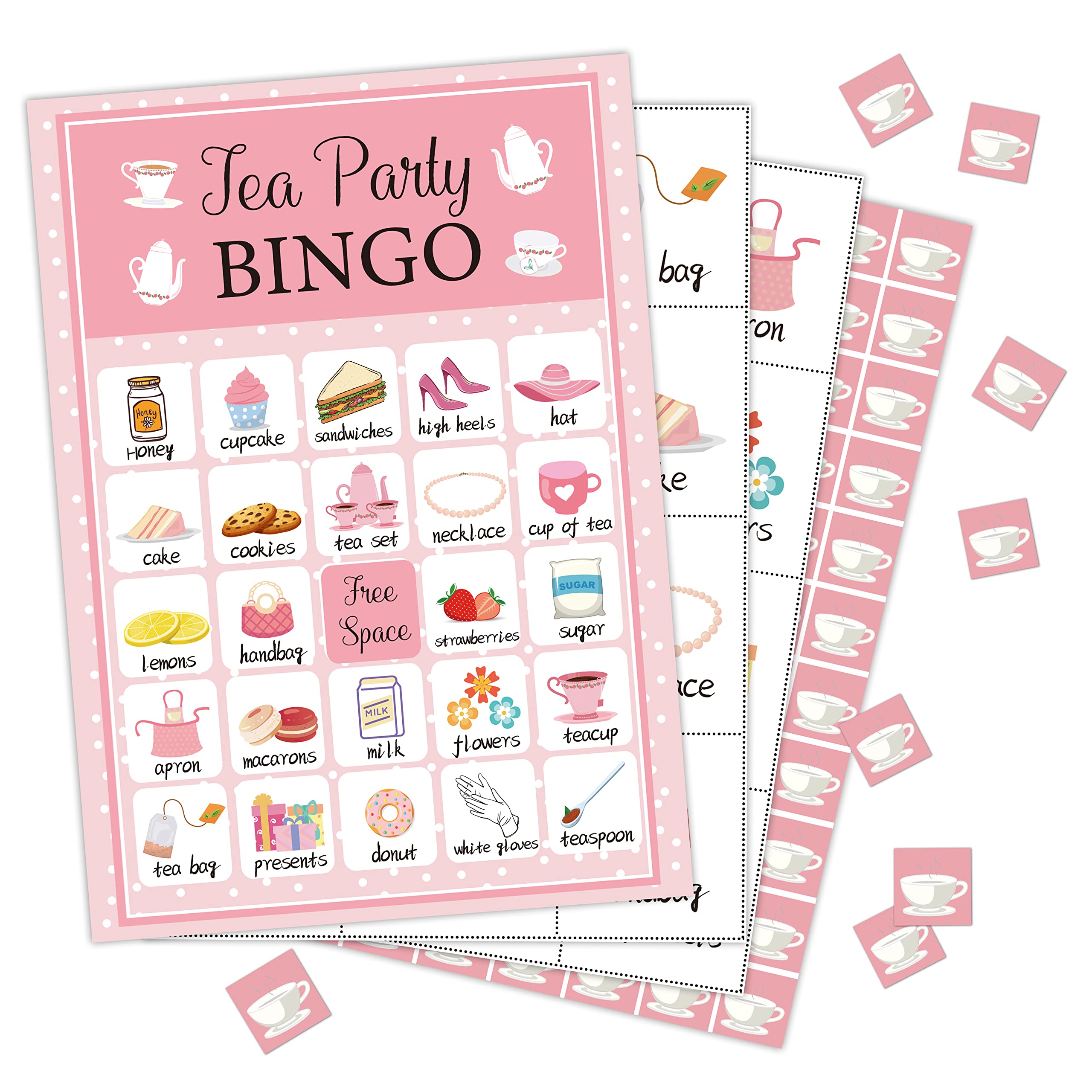 Zodvery Tea Party Bingo Cards, Tea Party Activities Bingo Game, School Party, Birthday, Bridal Shower, Garden Tea Party, Family Activities Party, Group Activity - 24 Players/08chahui