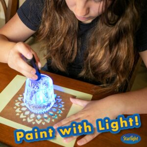 Starlight Cyanotype Kit Deluxe | Instant 8"x10" Cyanotype Paper – No Water Needed | 20 Sheets of Sun Paper, UV Flashlight & Art Stencils | Sun Printing Kit for Kids, Crafts & Science