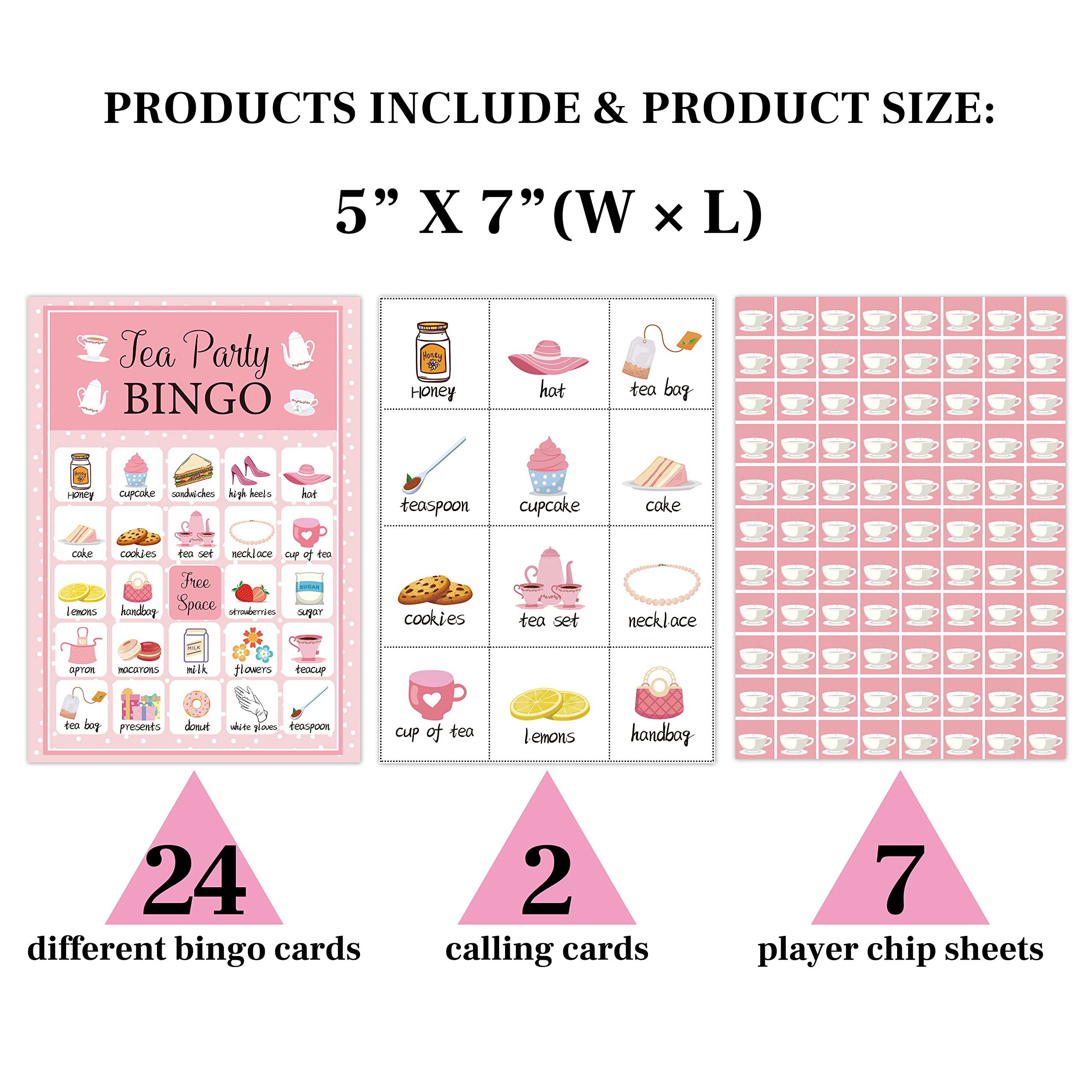 Zodvery Tea Party Bingo Cards, Tea Party Activities Bingo Game, School Party, Birthday, Bridal Shower, Garden Tea Party, Family Activities Party, Group Activity - 24 Players/08chahui