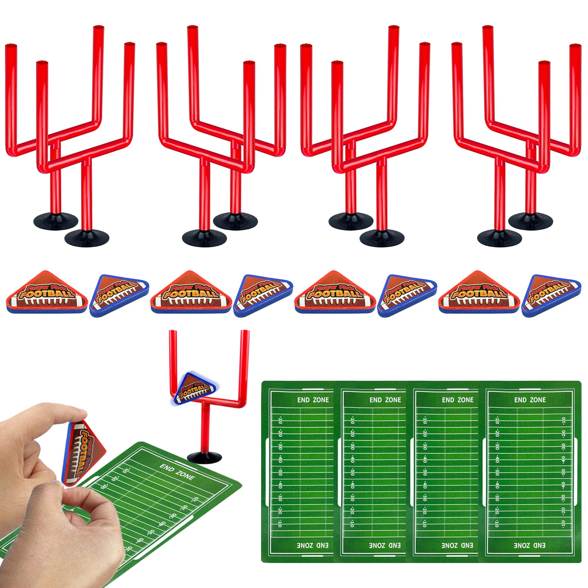 XIPEGPA 20 PCS Mini Flick Football Games Mini Table Top Sports Games with Foam Footballs Goal Post and Cards Finger Toys Office Indoor Football Sports Party Favors Birthday Gifts Office Desk Toys