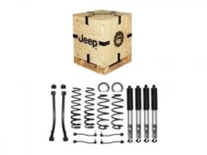 mopar 77072469ae two-inch lift kit jeep performance parts 2 lift kit has been developed by jeep brand engineers and off-road enthusiasts and allows you to use larger tires. the kit includes 2.5