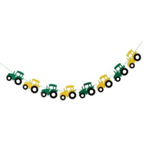 misppro 3x Cool Tractor Car Felt Banner Baby Shower Children Birthday Christening Party Hanging Decorations 3.28 Yards