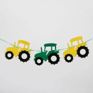 misppro 3x Cool Tractor Car Felt Banner Baby Shower Children Birthday Christening Party Hanging Decorations 3.28 Yards