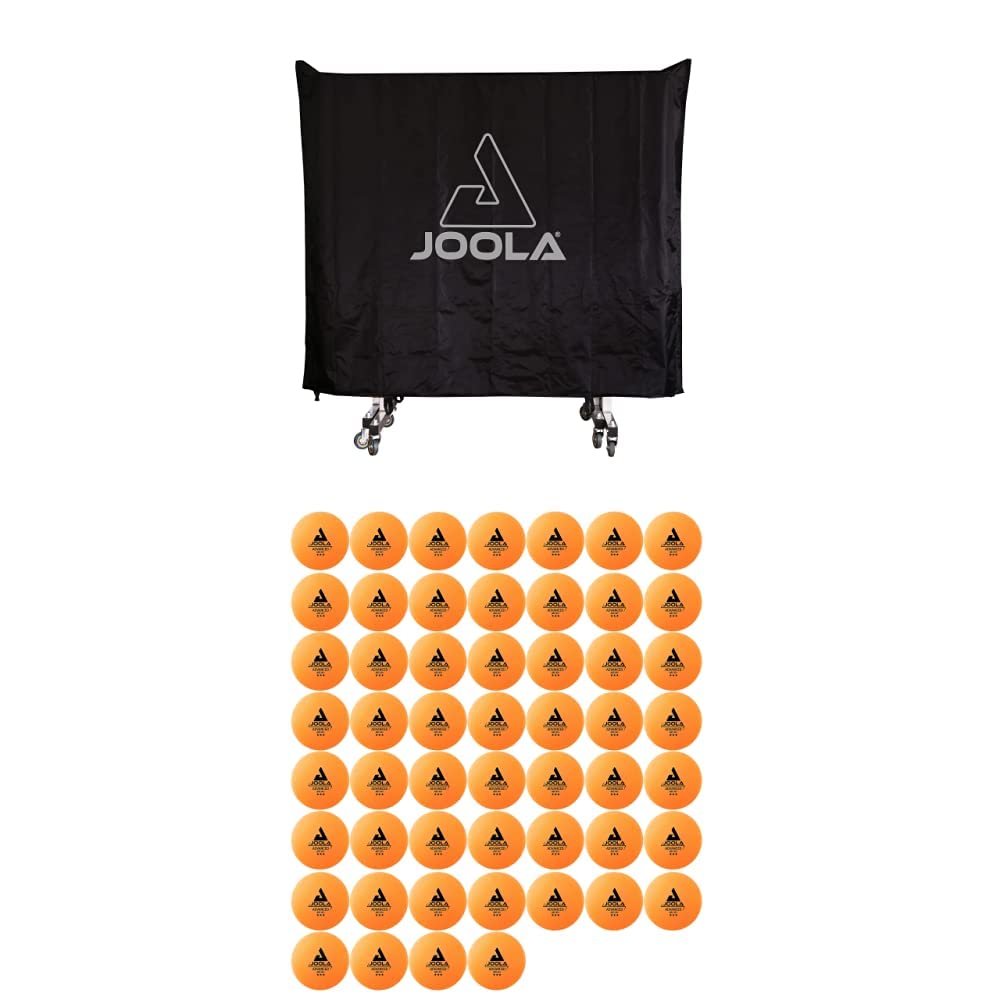 JOOLA Dual Function Indoor/Outdoor Waterproof Table Cover + JOOLA Training 3 Star Table Tennis Balls