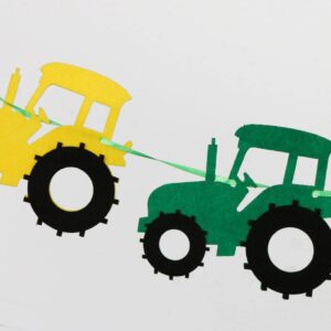 misppro 3x Cool Tractor Car Felt Banner Baby Shower Children Birthday Christening Party Hanging Decorations 3.28 Yards