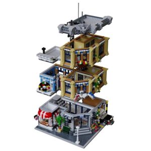 General Jim's City Police Station with Donut Shop Modular Building Blocks Set | MOC Building Set Compatible Bricks with Lego City Sets and Other Major Brands