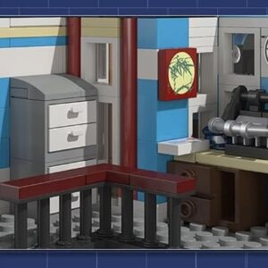 General Jim's City Police Station with Donut Shop Modular Building Blocks Set | MOC Building Set Compatible Bricks with Lego City Sets and Other Major Brands