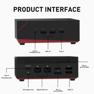 Kinhank Mini PC Game Box, Super Console X PC Chili Video Games Console Built in 120000+Games, AMD Ryzen 5 4500U, Win11Pro & Batocera 33 System in 1, 16G DDR4 RAM