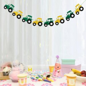 misppro 3x Cool Tractor Car Felt Banner Baby Shower Children Birthday Christening Party Hanging Decorations 3.28 Yards