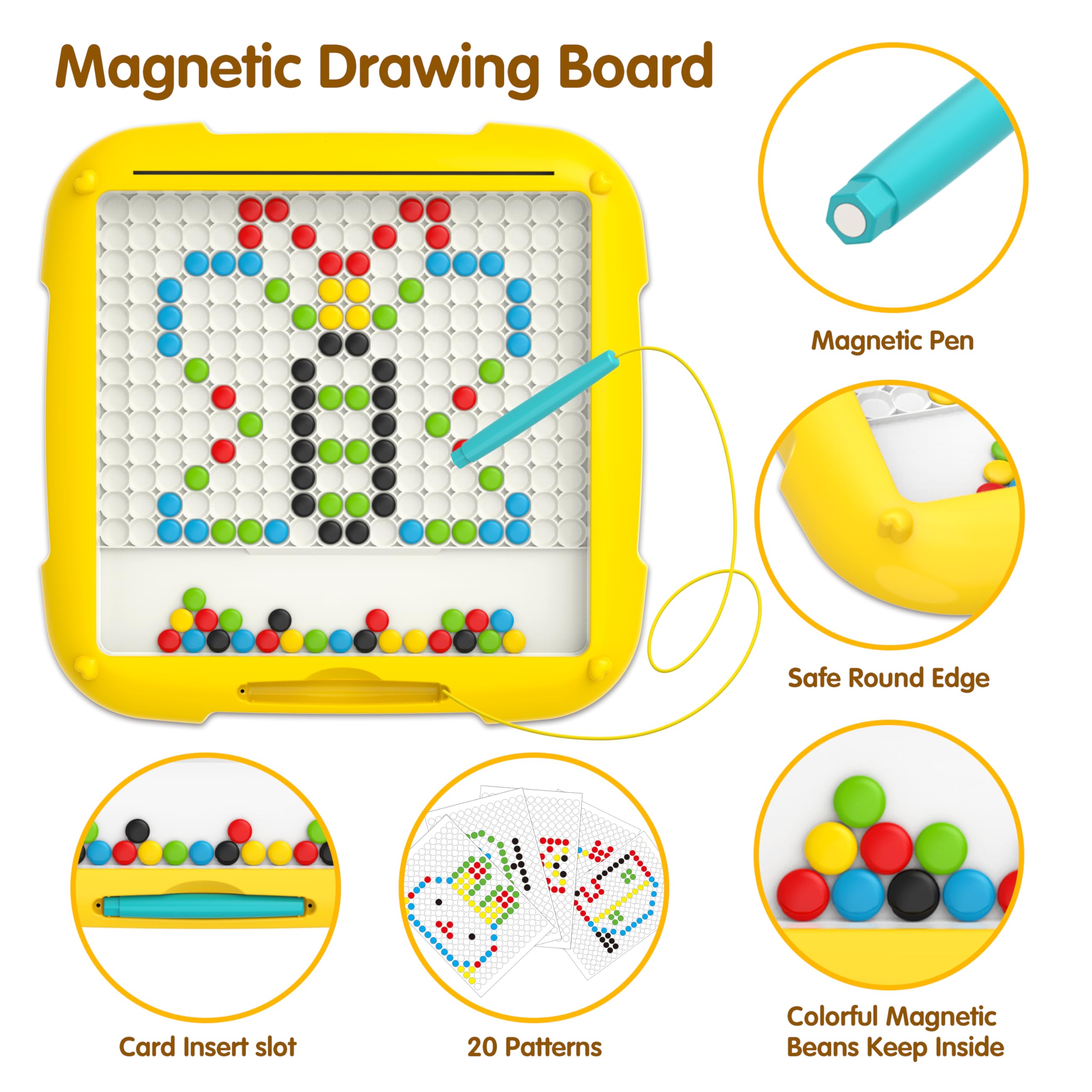 KWYZ 2 in 1 Magnetic Color and Number Maze & Drawing Board, Toddler Toys 2-3 3-5 Montessori Learning Toys for Toddlers 2-4 Years, 2 Uses Color Matching Counting Toddler Activities