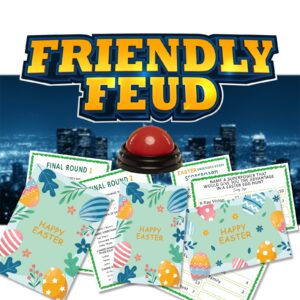 Happy Easter Day Friendly Feud Game Set, Easter Day Party Game Supplies, Easter Day Games for Adults and Teens, Feud Quiz, Family Activity, Family Games Night, Fun Holiday Game-FHSC001