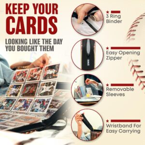 Baseball Card Binder with 900 Pockets, The Ultimate Baseball Card Holder Includes 50 Page Storage Sleeves to Organize and Protect Your Sports Cards Like a Pro