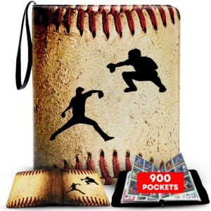 Baseball Card Binder with 900 Pockets, The Ultimate Baseball Card Holder Includes 50 Page Storage Sleeves to Organize and Protect Your Sports Cards Like a Pro