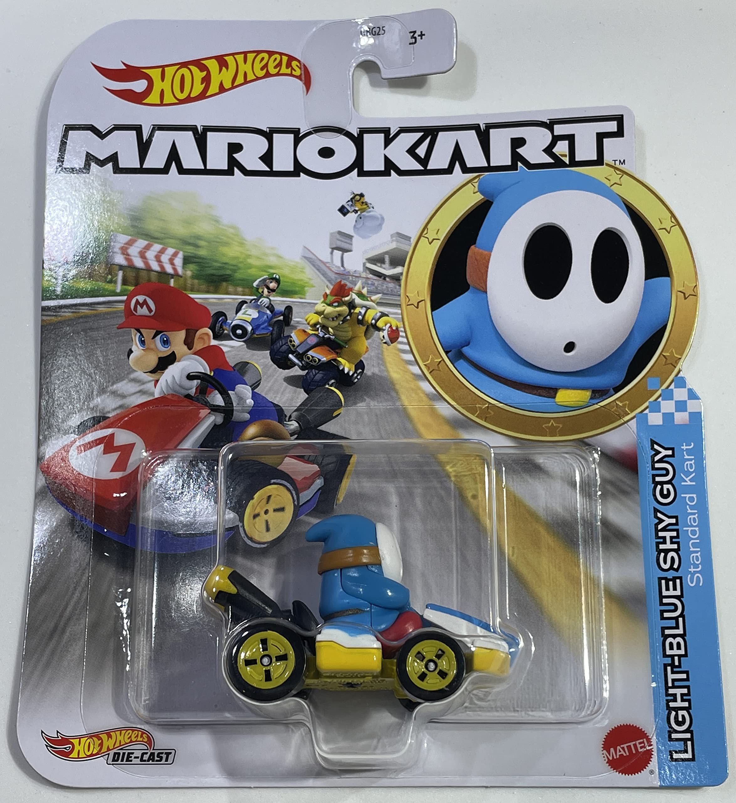 Hot Wheels - Mario Kart - Light-Blue Shy Guy - Standard Kart - 2023 - Mint/NrMint Ships Bubble Wrapped in a Sized Box