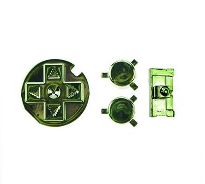 Limentea Chrome Buttons Power ON Off Key Keypads A B Direction Button D Pads for Gameboy Pocket GBP (Chrome Green)