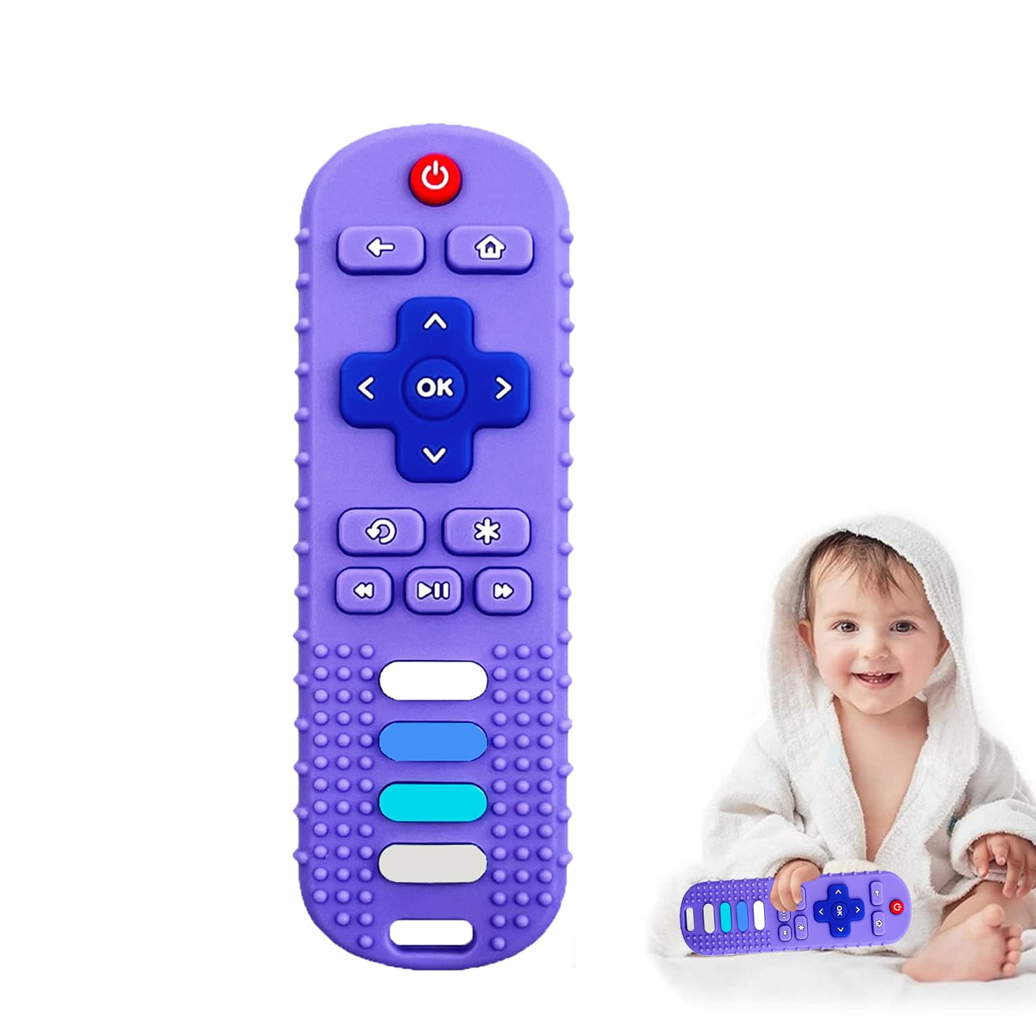 Baby Teether Toy, TV Remote Control Shape Teething Baby Toys for Infants, Baby Chew Remote Teether Toys for Babies 3-24 Months,BPA Free