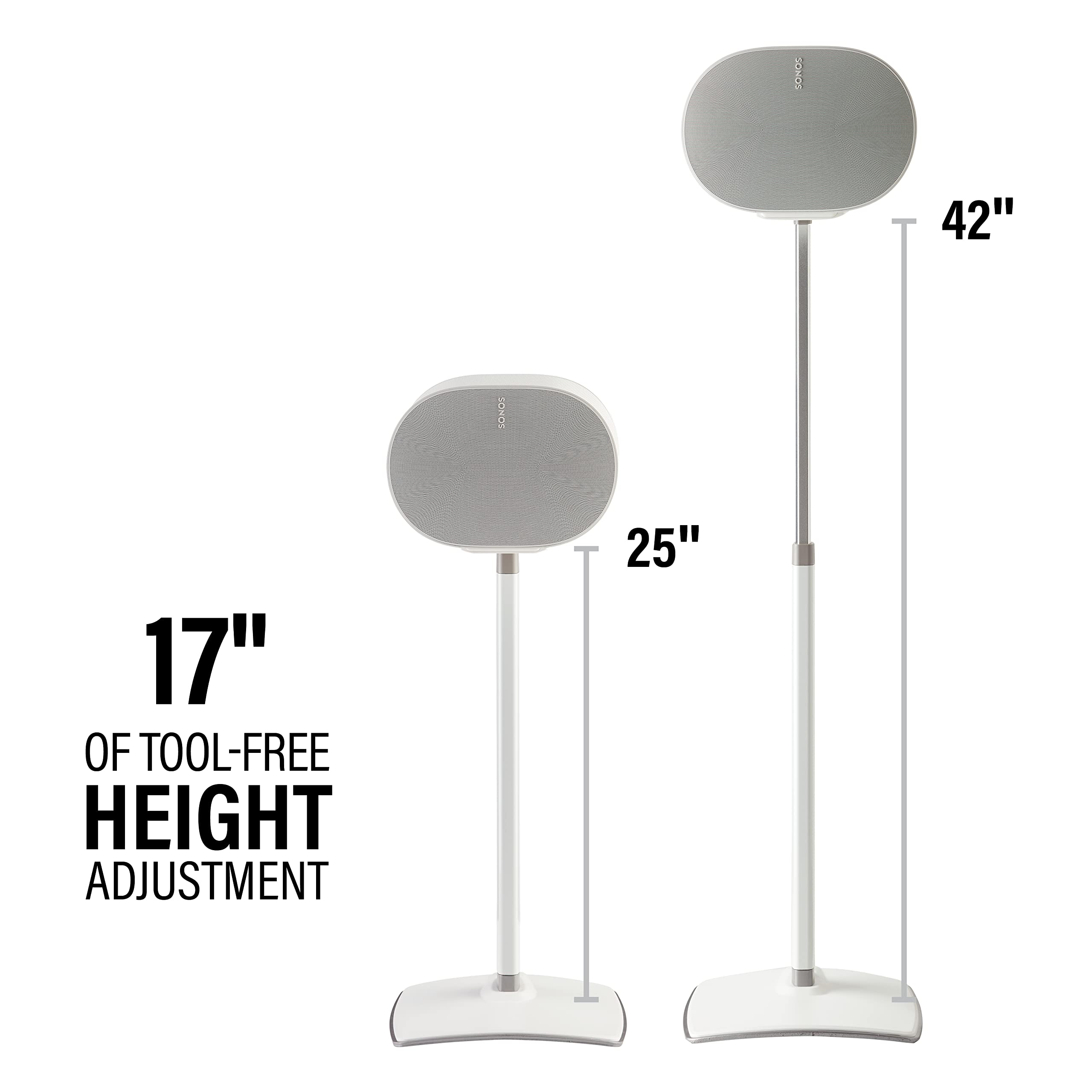 Sanus Height Adjustable Speaker Stand for Sonos Era 300™ (White)