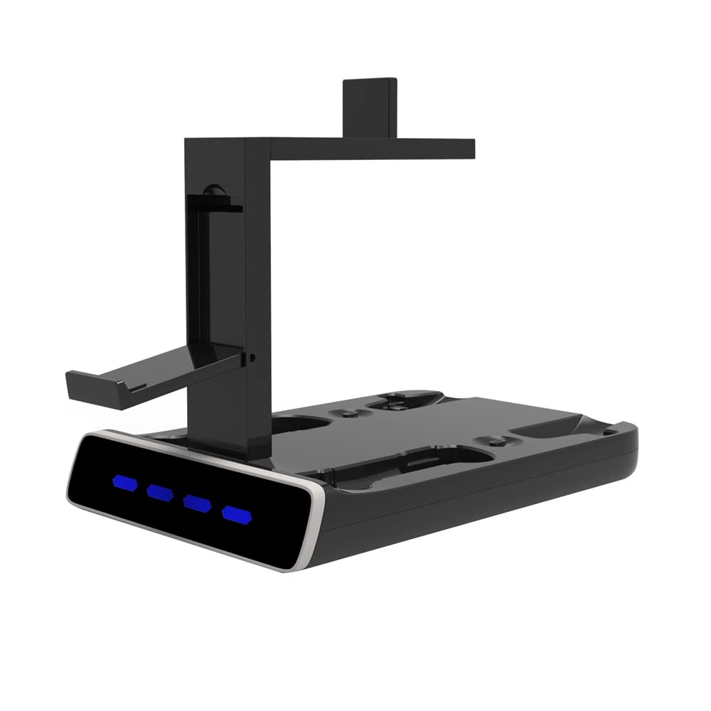 PSVR2 Charging Storage Stand for PS VR2 and PS5 Controller - Charging Station with VR Headset Display Stand, 4 Charger Station and LED Indicators