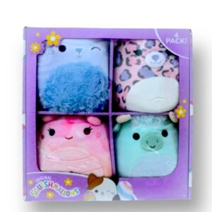 Squishmallows Official Kellytoy 7 inch 4 Pack Box Easter Plush - Join Bastian Bunny, Dallas Leopard, Eileen Butterfly, and Iver Bull Cow and Their Holiday Easter Squad